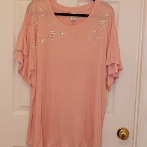 Terra & Sky Pink Embellished Top